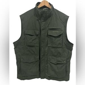 CRAGHOPPERS Outdoor Utility Snap Zipper Multiple Pocket Vest in Dark Green - XL